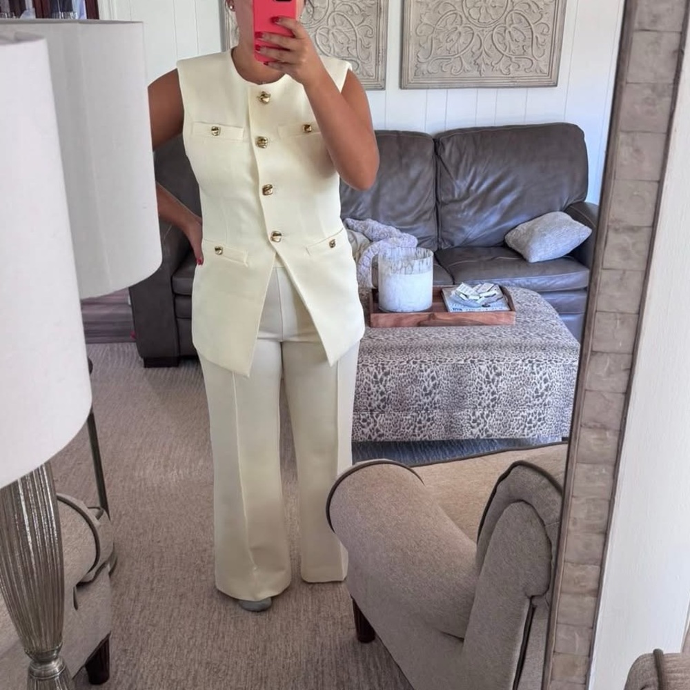 Elegant Cream Women's Pants & Jumpsuit Set